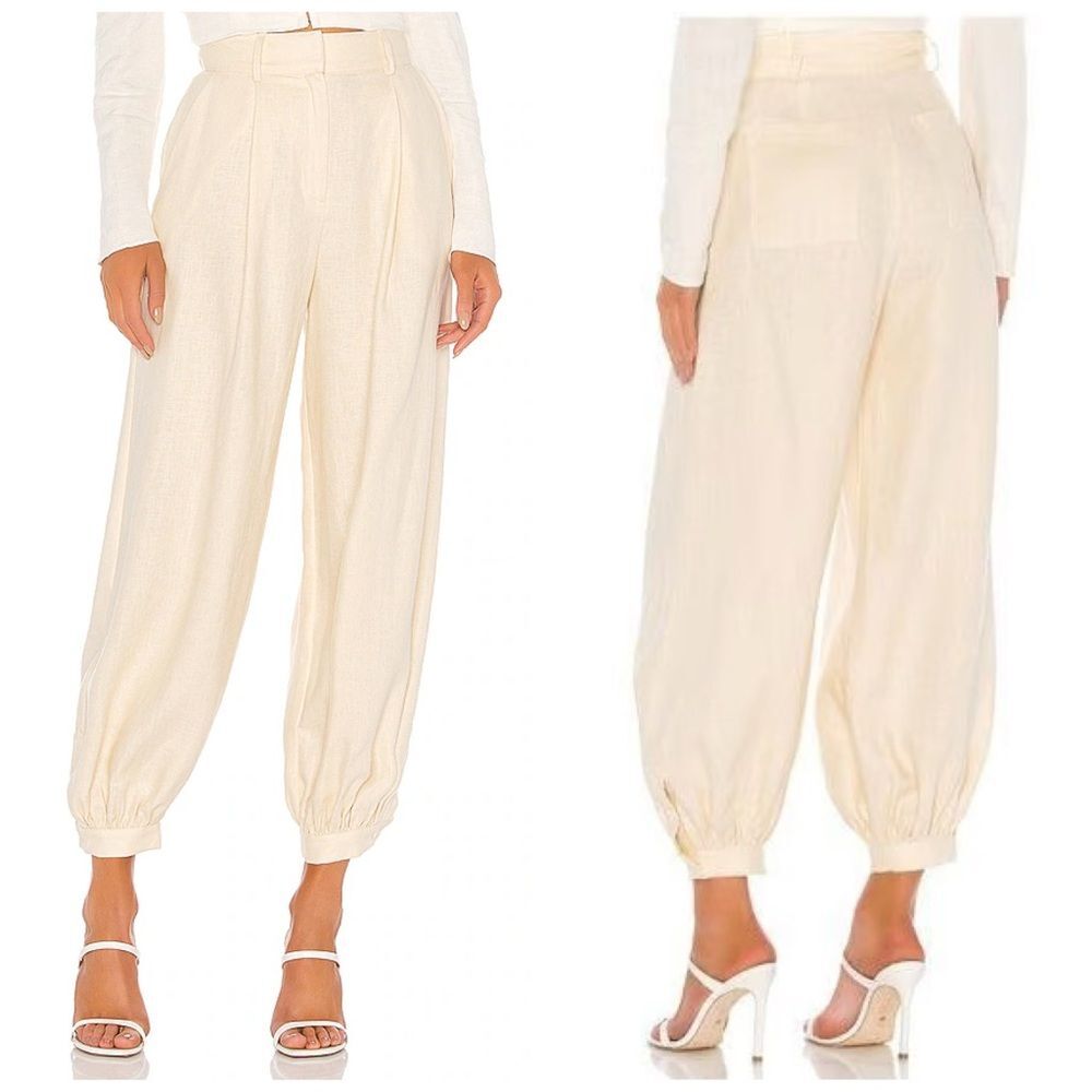 Shona Joy Eames Linen Harem Pants in Straw | Size 2